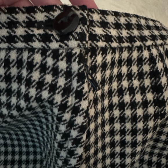 Vintage Wool Houndstooth Pencil Midi Skirt Lined Retro Classic - Picture 5 of 9